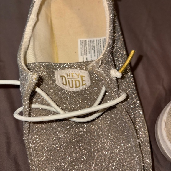 Hey Dude Women's Glitter Silver Slip-On Moccasins - Picture 5 of 8